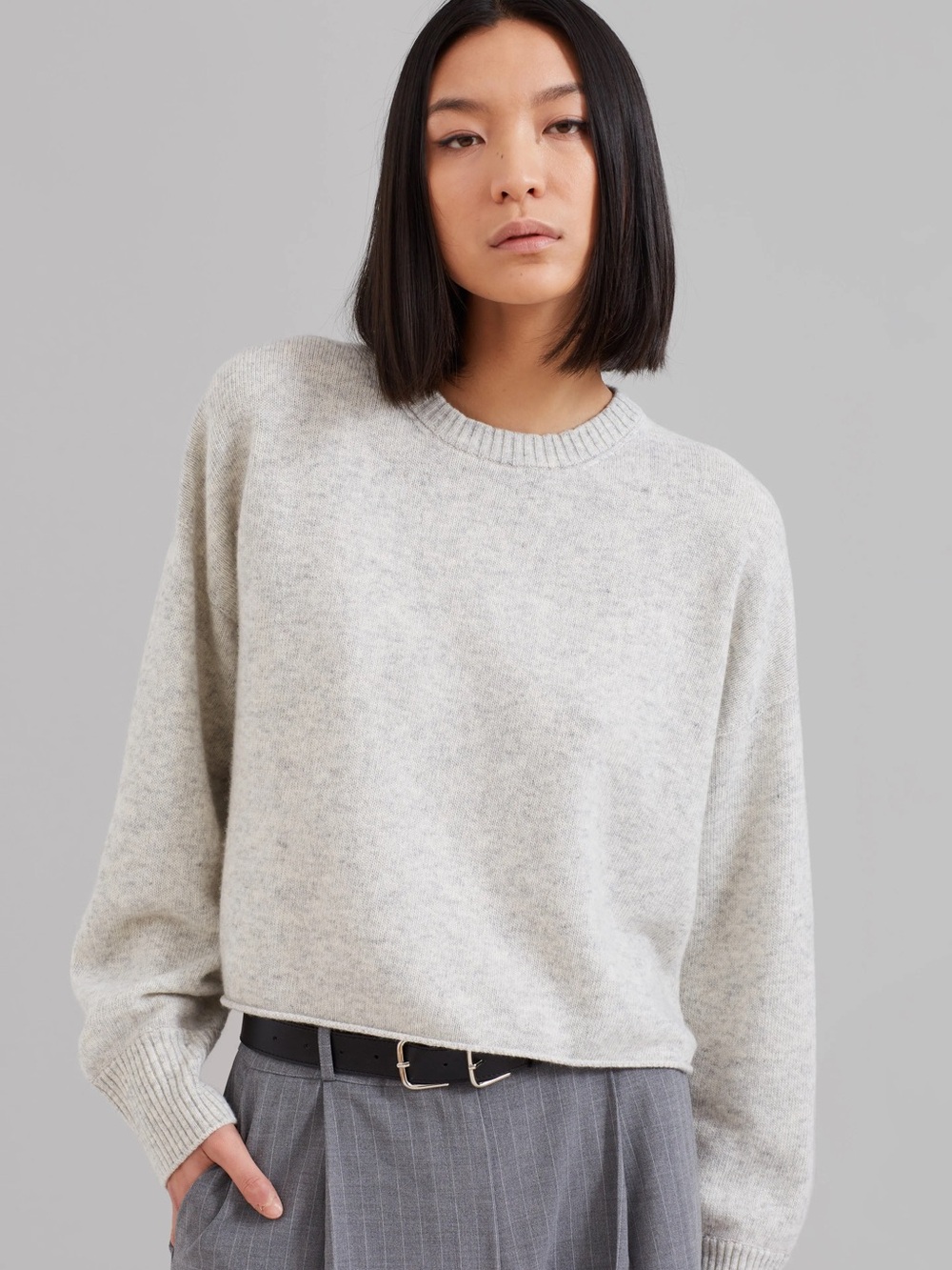 The Frankie Shop “Marlan” Grey Rolled Edge Sweater, Size XS/Small